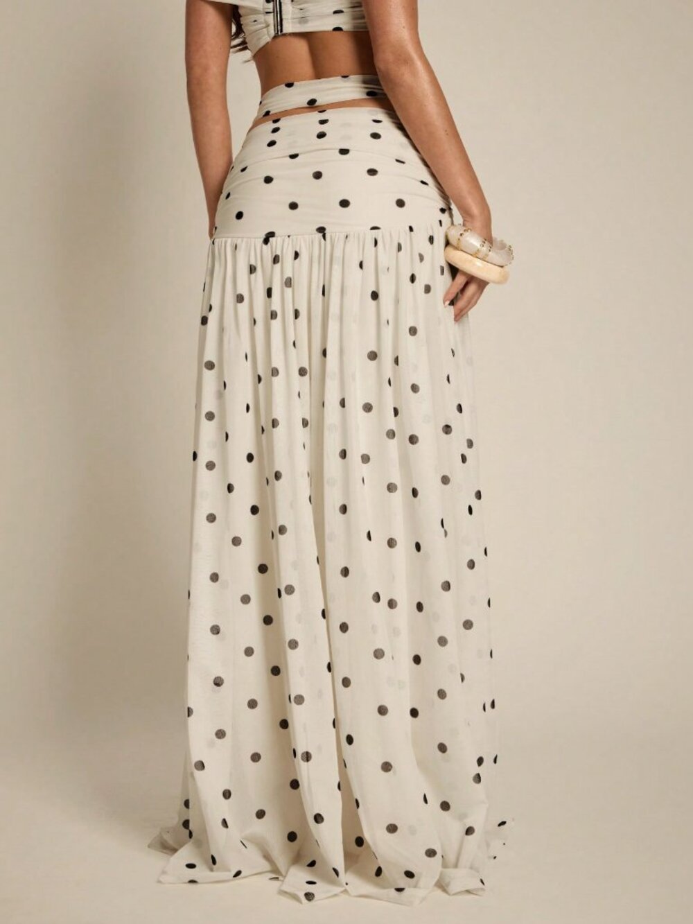 Polka Dot Women's Sexy Flowy Skirt - Picture 2 of 6
